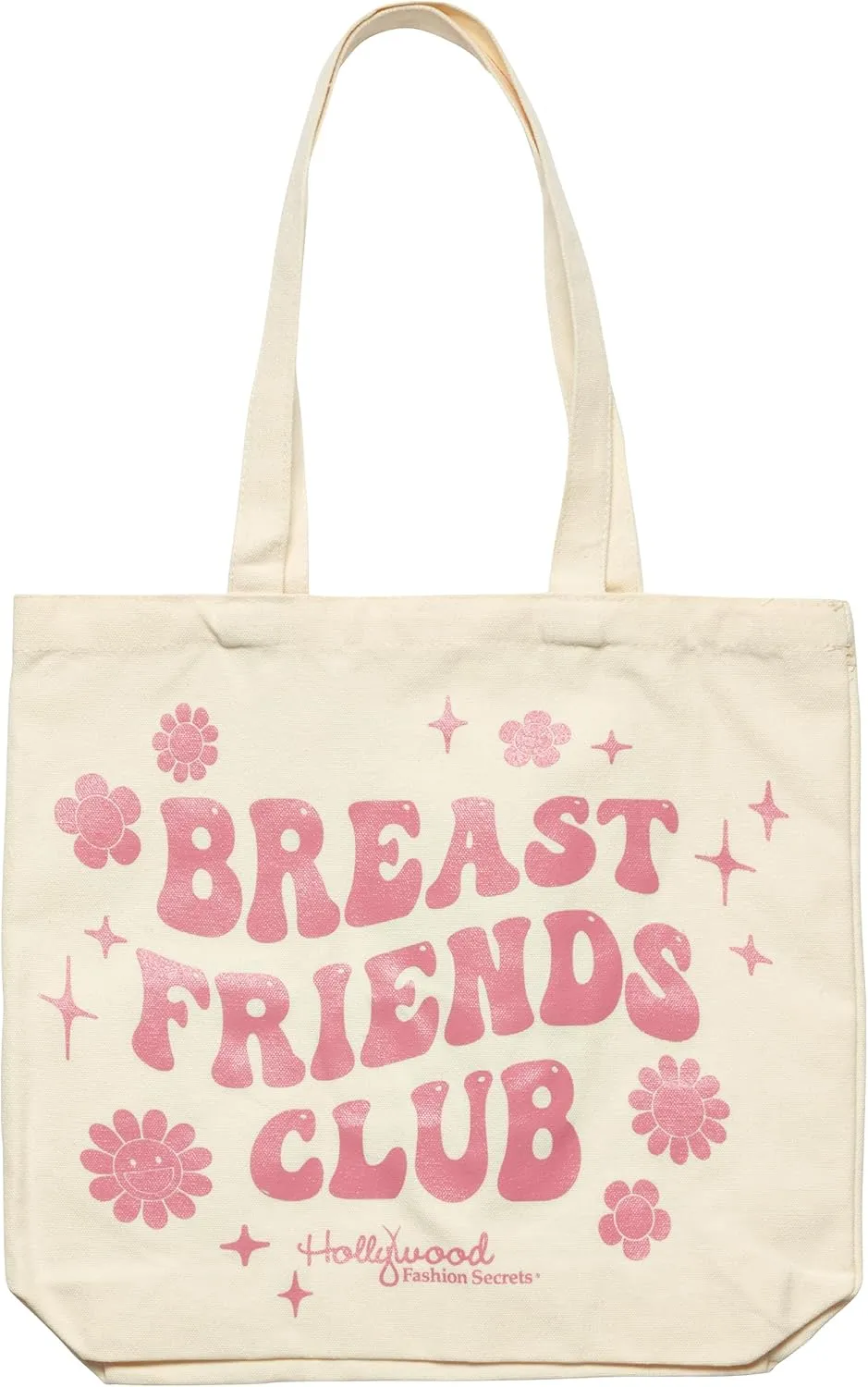 Hollywood Fashion Secrets Breast Friends Club Tote Bag, Reusable, Multi-purpose, Large Shoulder Bag, 1-pack