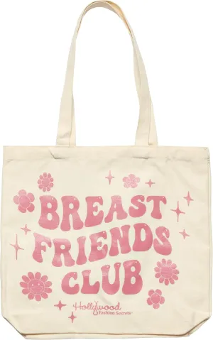Hollywood Fashion Secrets Breast Friends Club Tote Bag, Reusable, Multi-purpose, Large Shoulder Bag, 1-pack