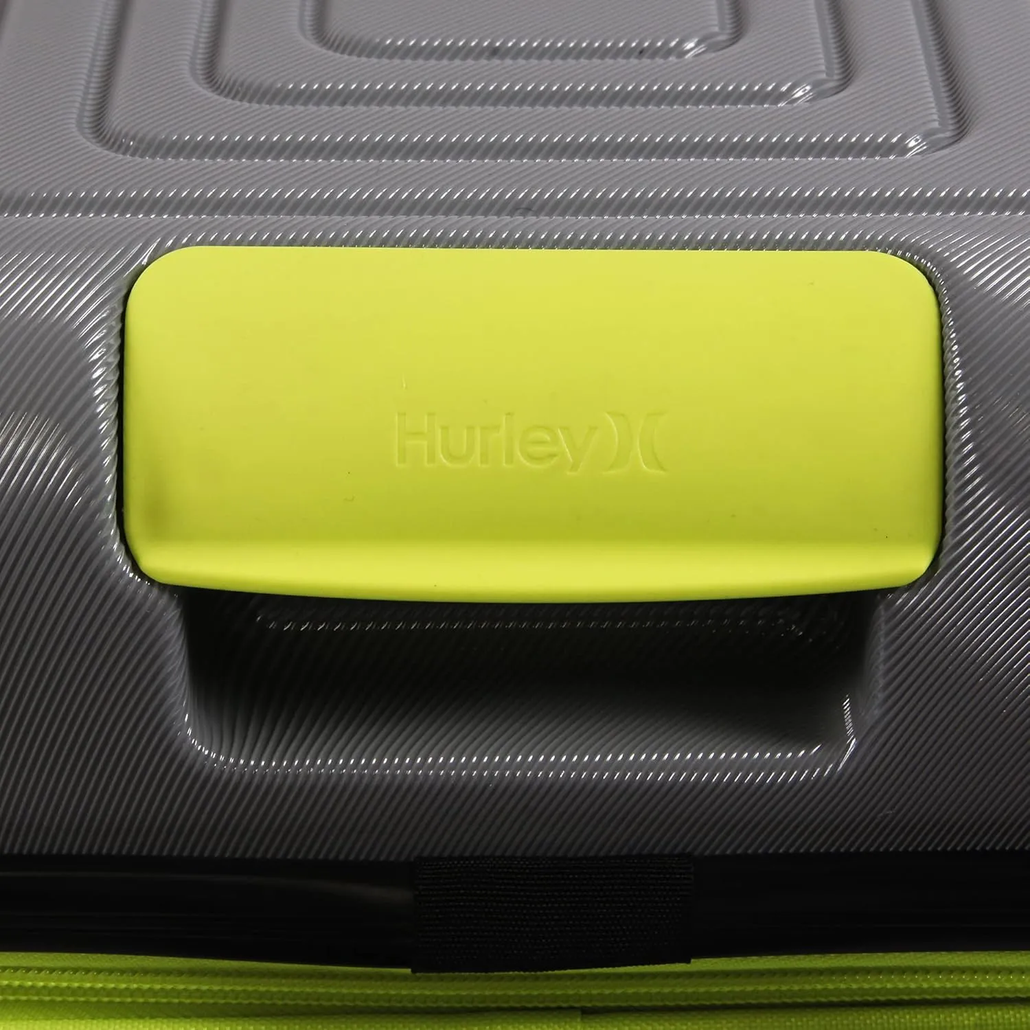 Hurley Suki Hardside Spinner Luggage, Light Grey/Neon, 21" Carry On