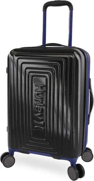 Hurley Suki Hardside Spinner Luggage, Light Grey/Neon, 21" Carry On