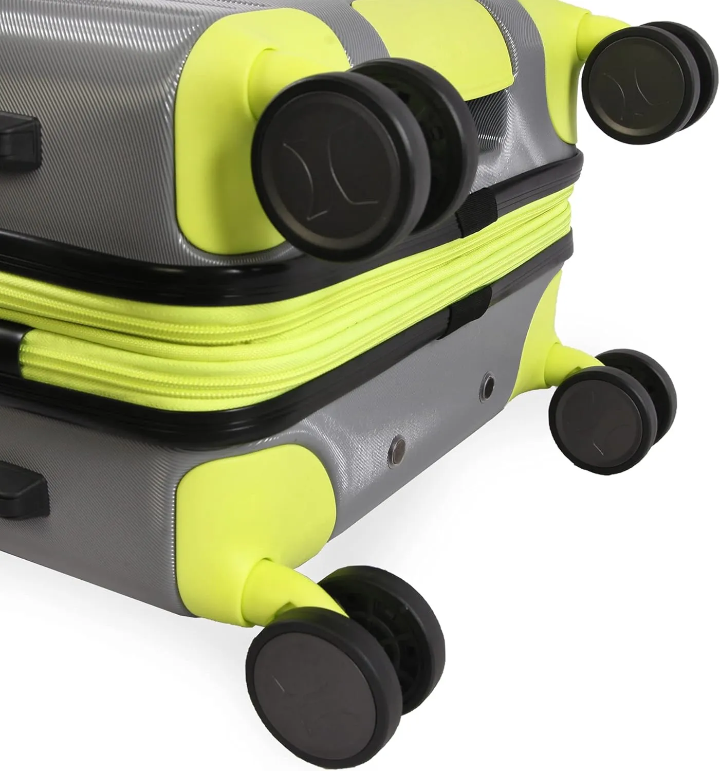 Hurley Suki Hardside Spinner Luggage, Light Grey/Neon, 21" Carry On
