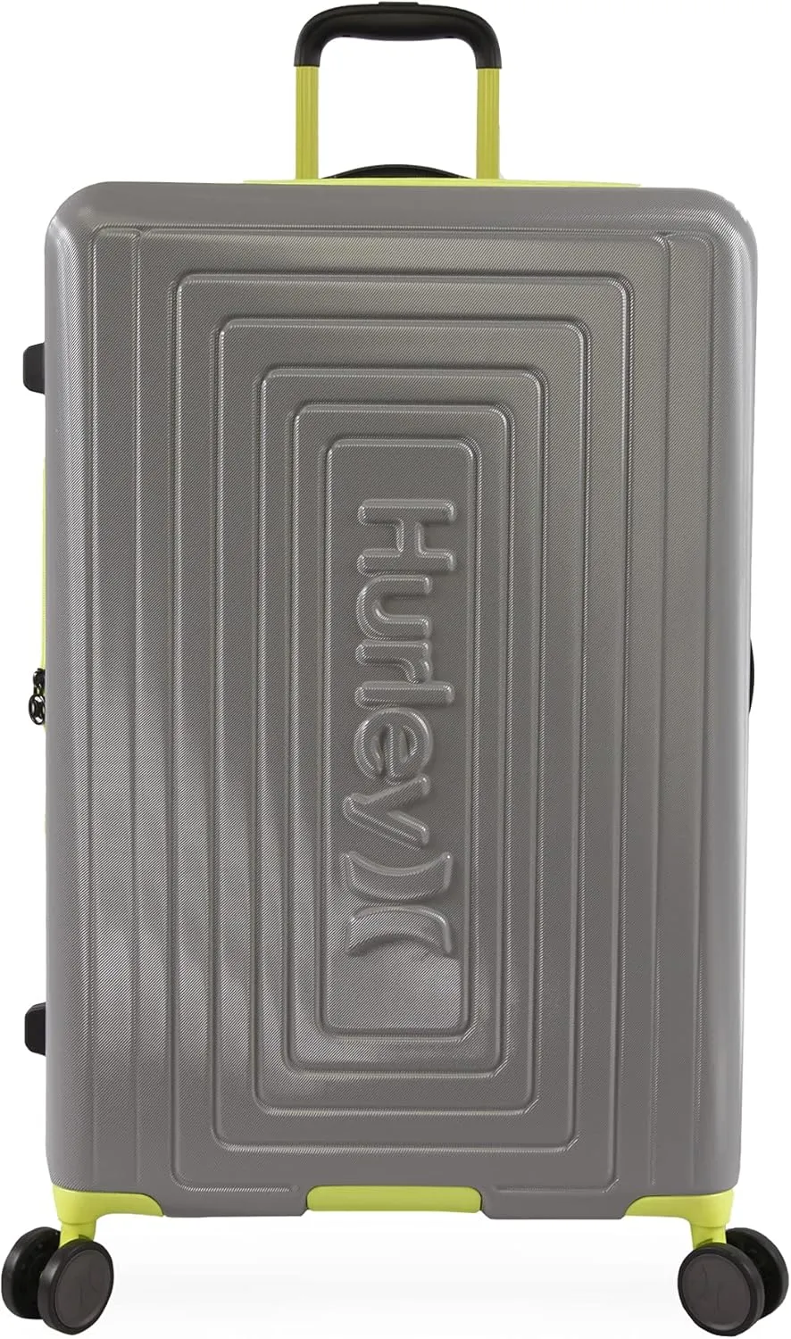Hurley Suki Hardside Spinner Luggage, Light Grey/Neon, 29" Check in