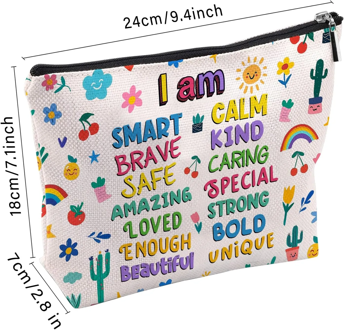 Inspirational Makeup Bag, Inspirational Gifts For Women Girl, Fuuny Cute Cosmetic Bag, Travel Toiletry Pouch With Zipper, Birthday Anniversary Christmas Gifts For Mom Sister, Travel Toiletry Bag