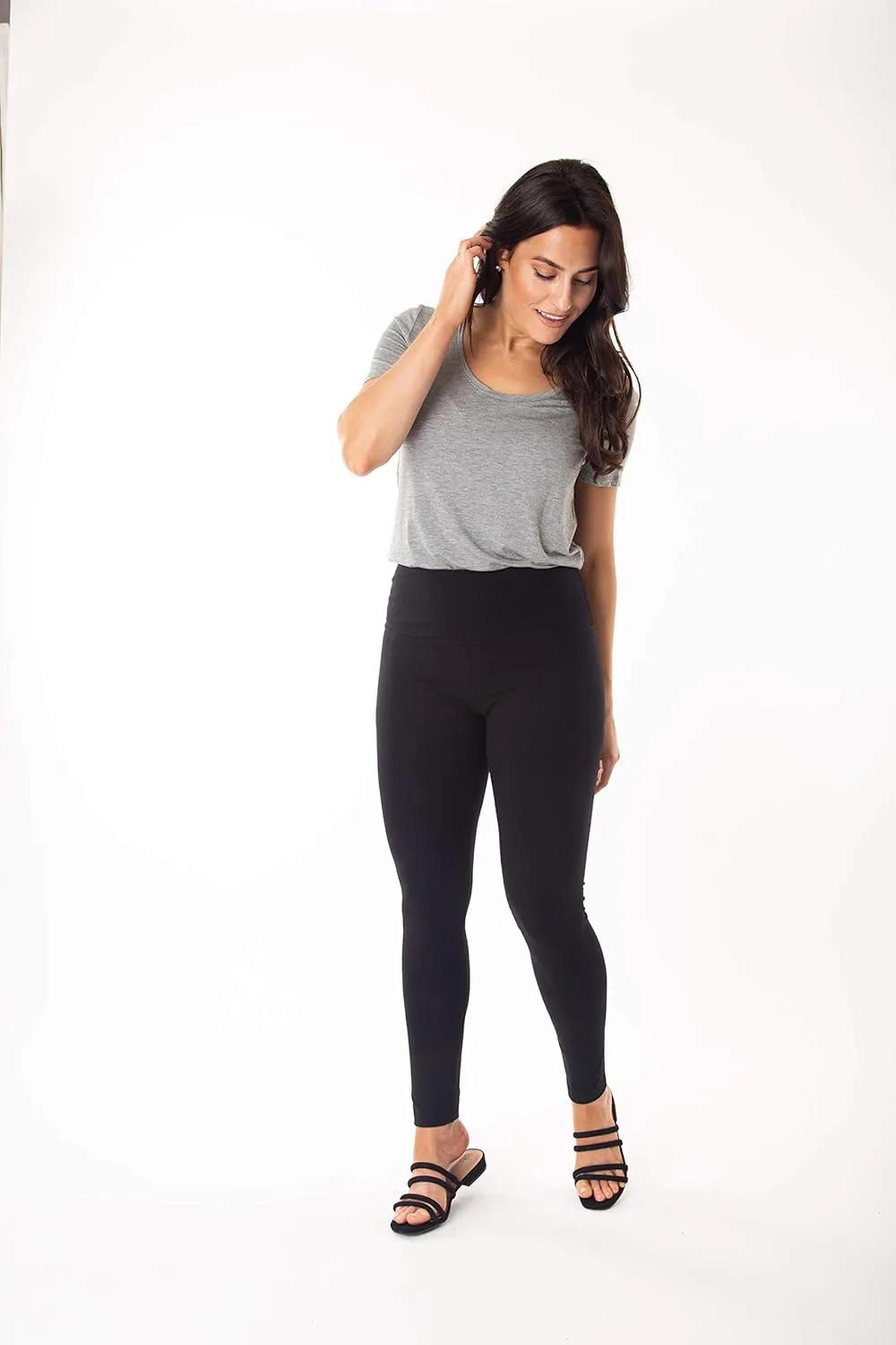 INTRO. Tummy Control High Waist Pull-On Cotton Spandex Legging