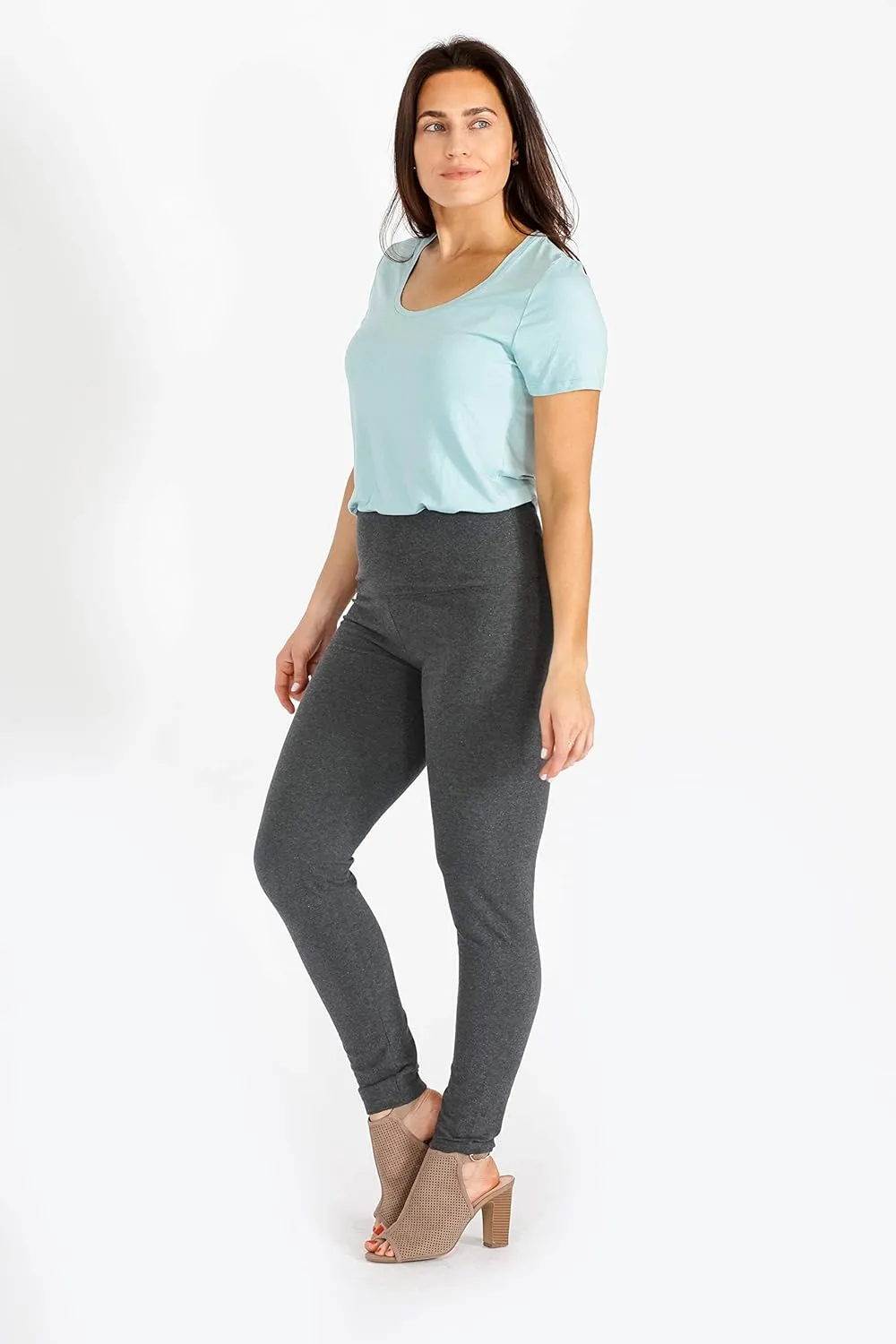 INTRO. Tummy Control High Waist Pull-On Cotton Spandex Legging