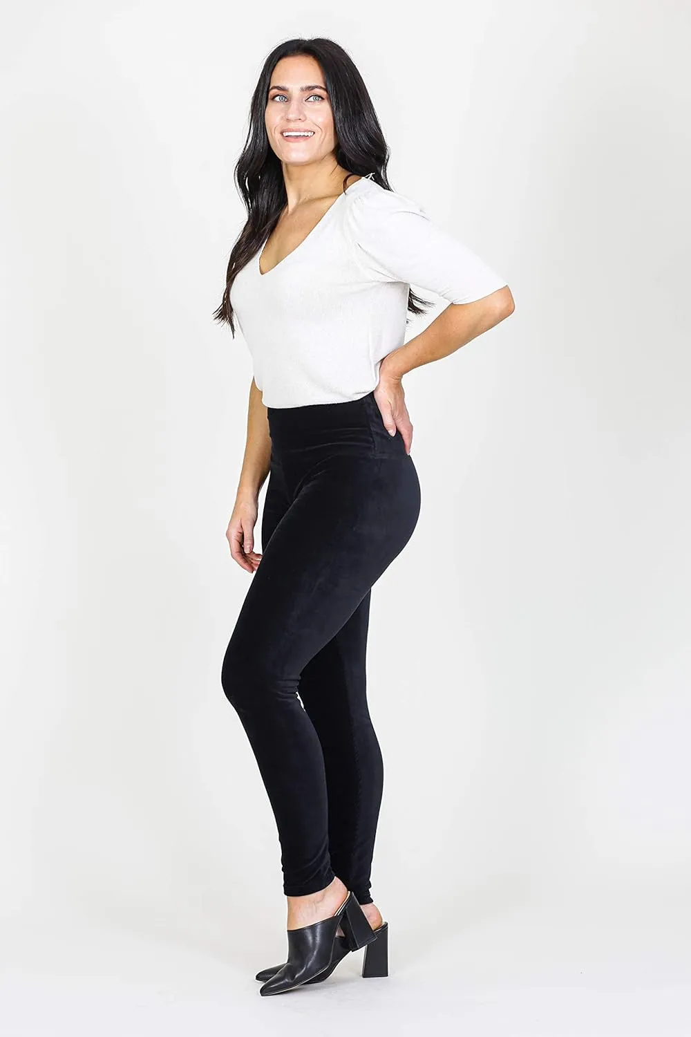 INTRO. Tummy Control High Waist Pull-On Knit Corduroy Legging