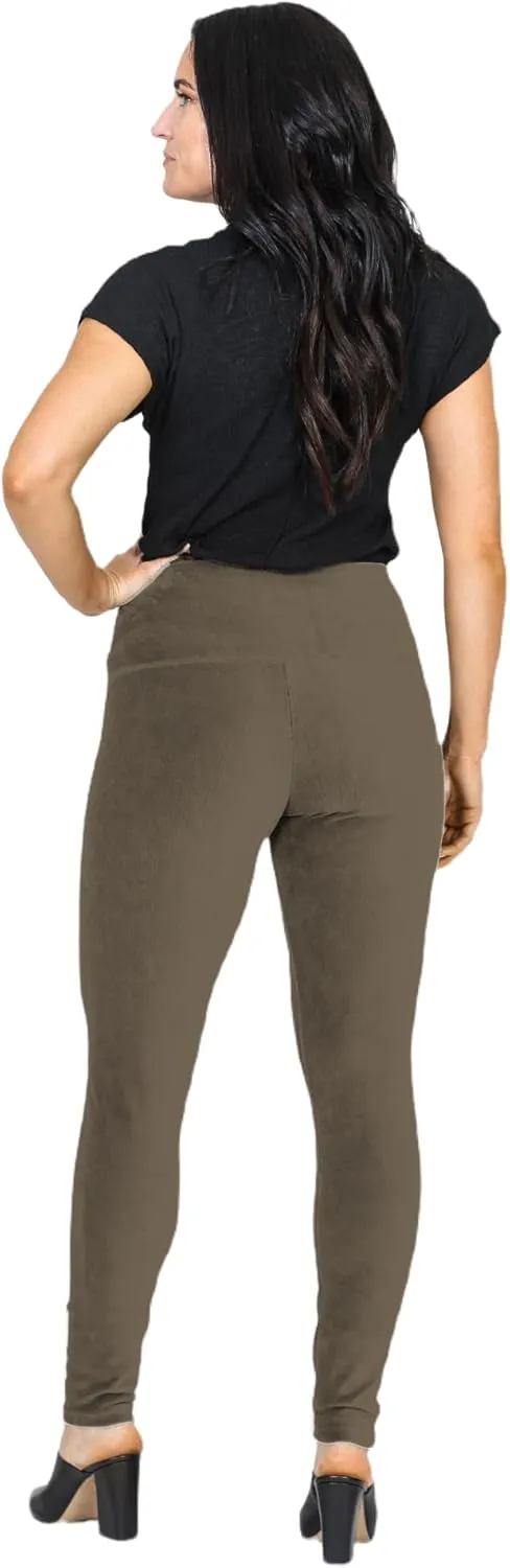 INTRO. Tummy Control High Waist Pull-On Knit Corduroy Legging