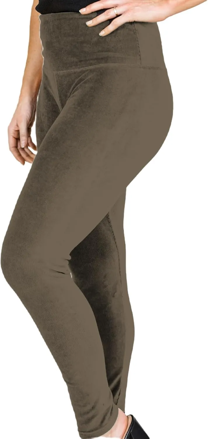 INTRO. Tummy Control High Waist Pull-On Knit Corduroy Legging