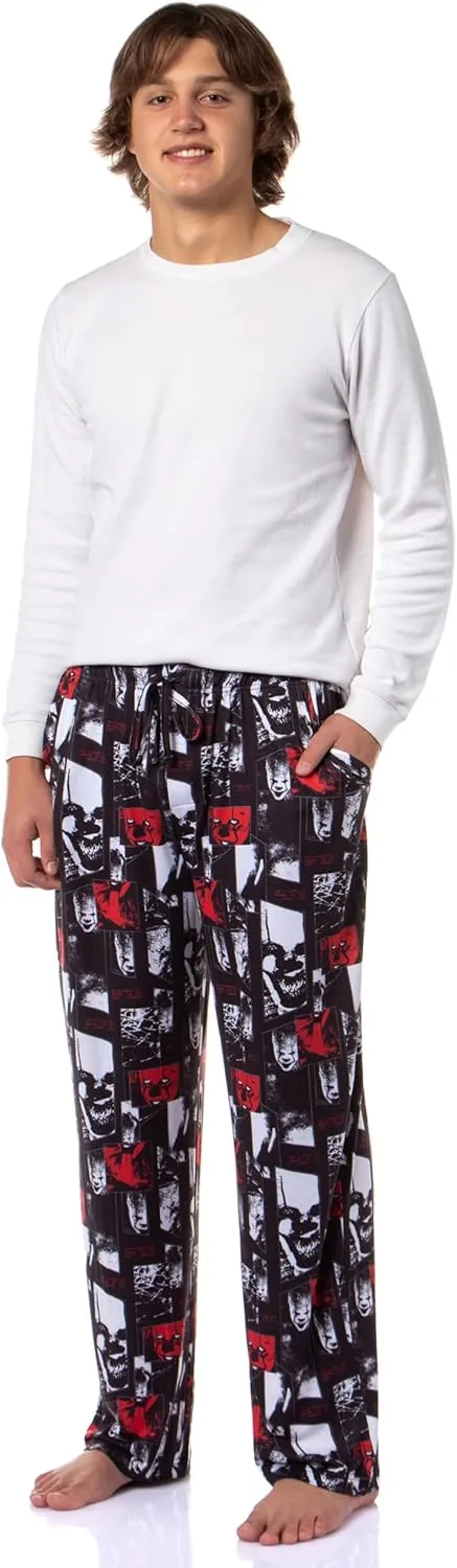 IT The Movie Men's Pennywise The Clown Closeups Print Adult Sleep Lounge Pajama Pants