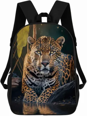 Jaguar Backpack Casual Daypack Wild Animal Print Laptop Bag Bookbag for Work Travel Hiking 17 Inch Style 1
