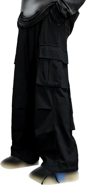 JEShifangjiusu Mens Cargo Joggers Sweatpants Loose Elastic Waist Baggy Wide Leg Pants Casual Slim Fit Chino Trousers Pockets
