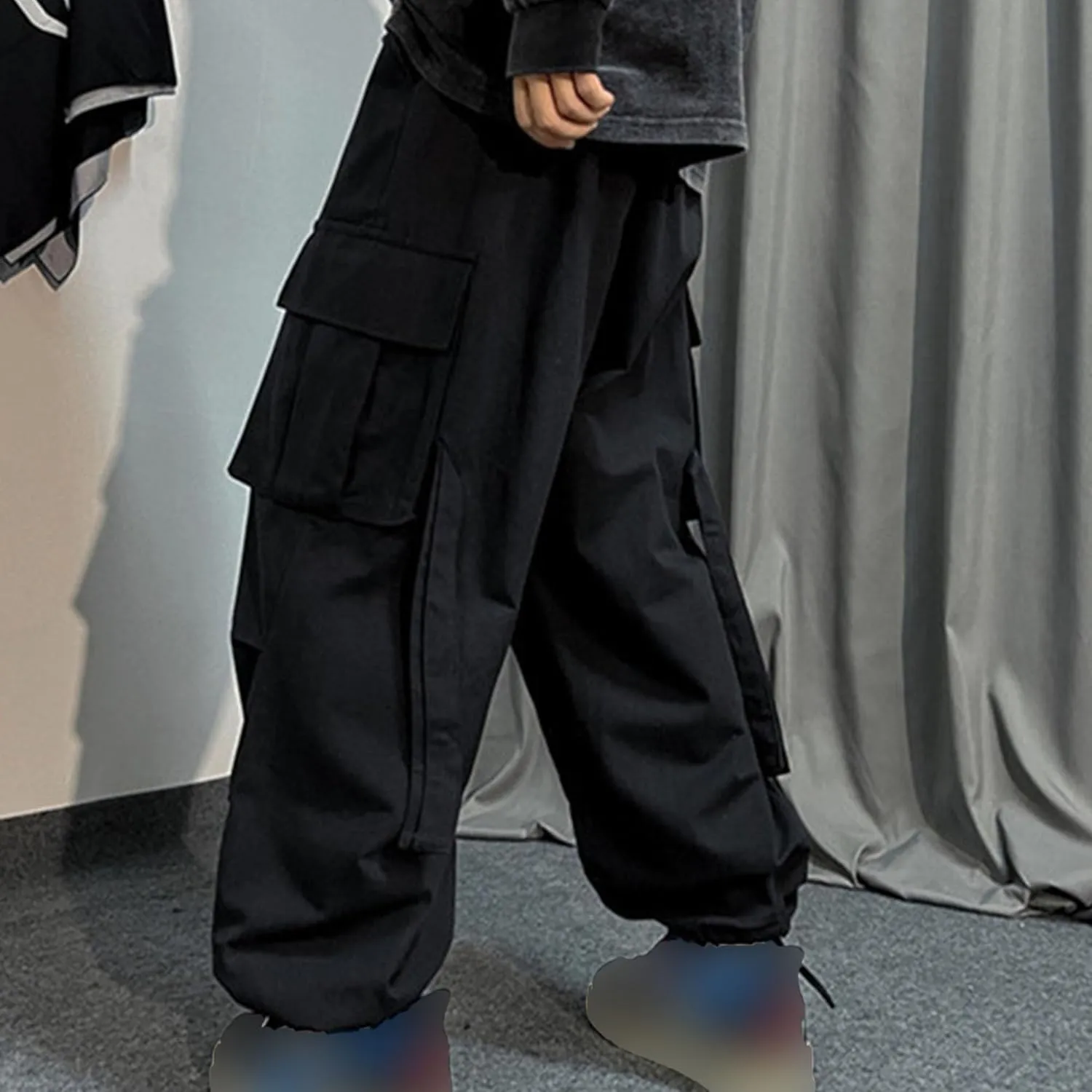 JEShifangjiusu Mens Cargo Joggers Sweatpants Loose Elastic Waist Baggy Wide Leg Pants Casual Slim Fit Chino Trousers Pockets