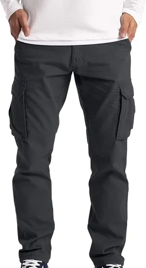 JEShifangjiusu Mens Wild Cargo Pants Stretch Hiking Work Pants Joggers Sweatpants Casual Slim Fit Chino Trousers With Pockets