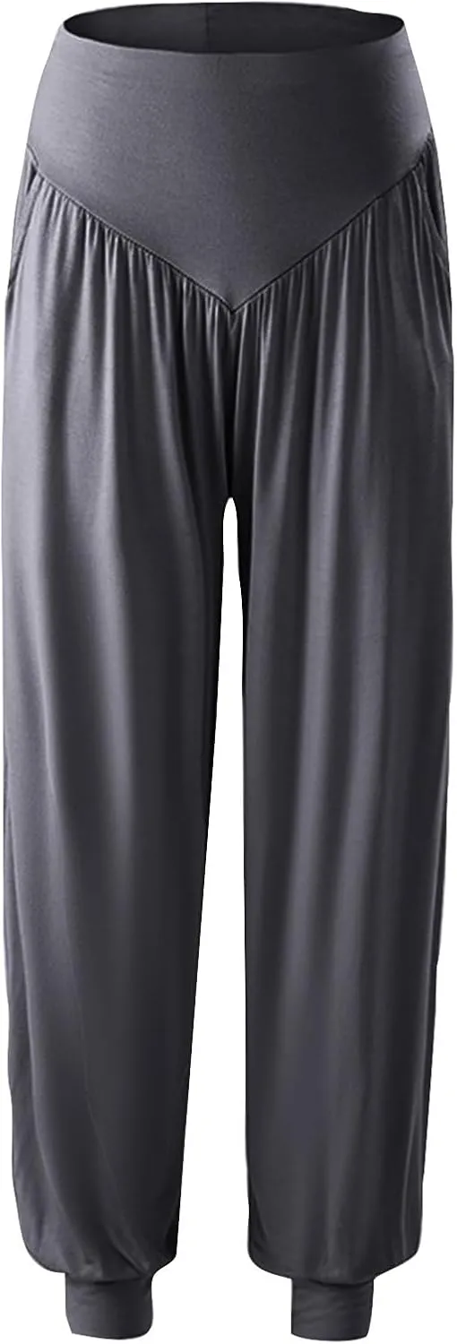JIEMUXIU Harem Pants Women High Waist Boho Wide Leg Pants Casual Baggy Sweatpants 2024 Summer Trousers Comfy Louge Pants