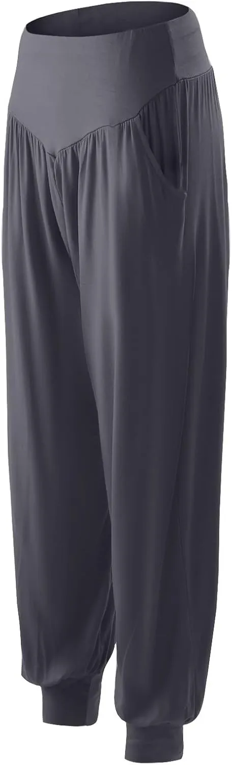 JIEMUXIU Harem Pants Women High Waist Boho Wide Leg Pants Casual Baggy Sweatpants 2024 Summer Trousers Comfy Louge Pants