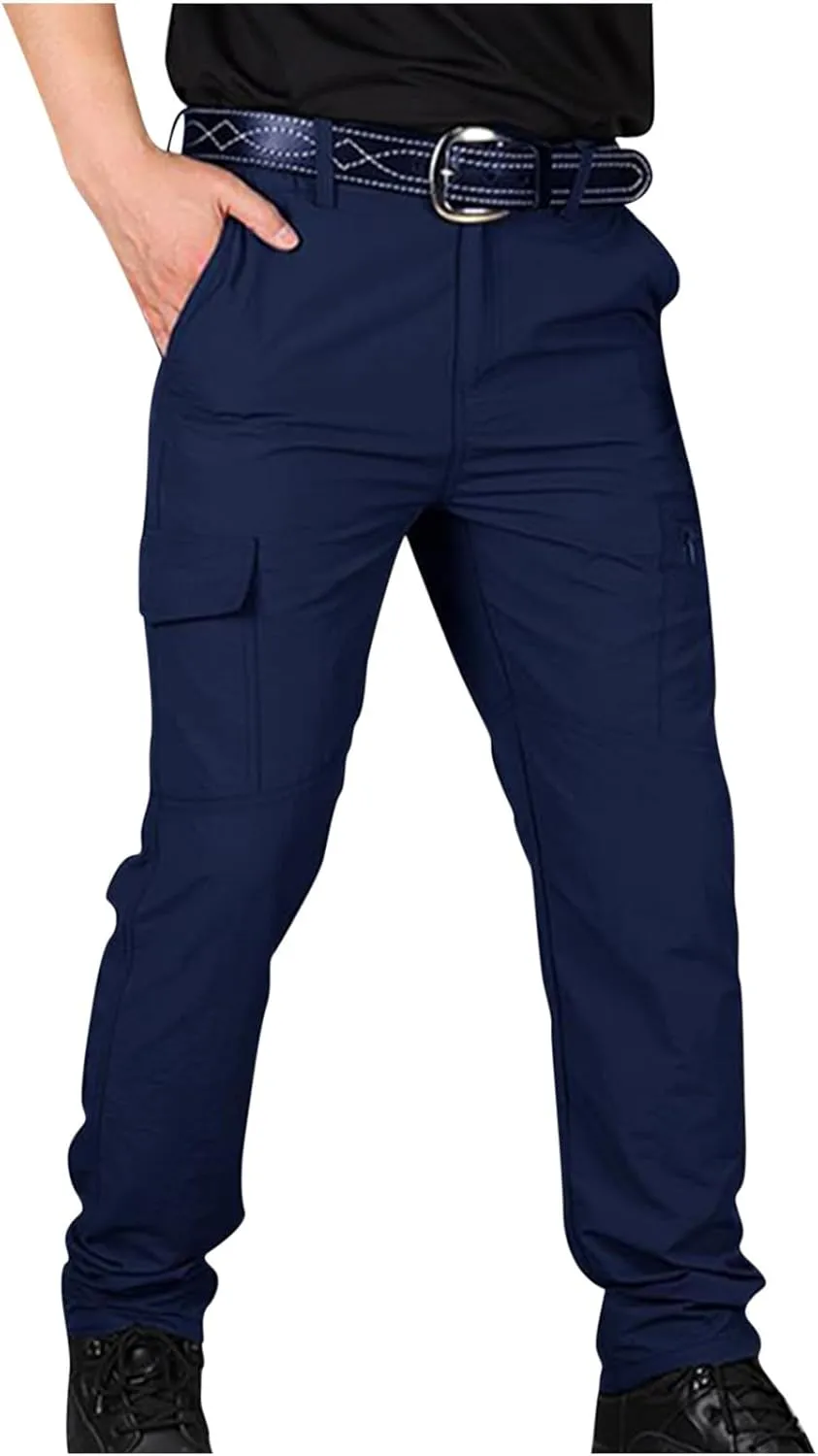 jsaierl Mens Hiking Pants Slim Fit Waterproof Quick Dry Fishing Pants Outdoor Lightweight Travel Climbing Stretch Cargo Pants