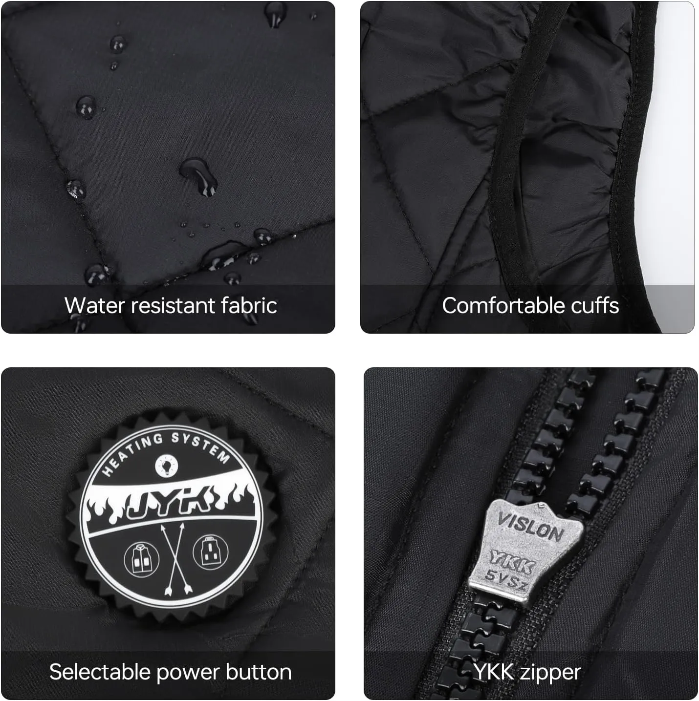 JYK Women's Heated Vest with 3 Heating Levels, 6 Heating Zones,Neck Heating Jacket Washable with 7.4V10000mAh Battery Power