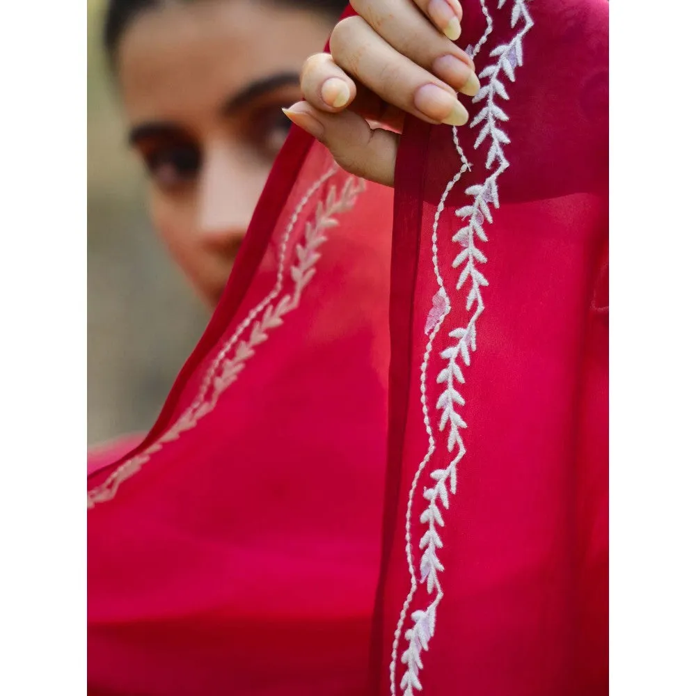 Kapraaha Mulberry Anarkali Dress with Dupatta (Set of 2)