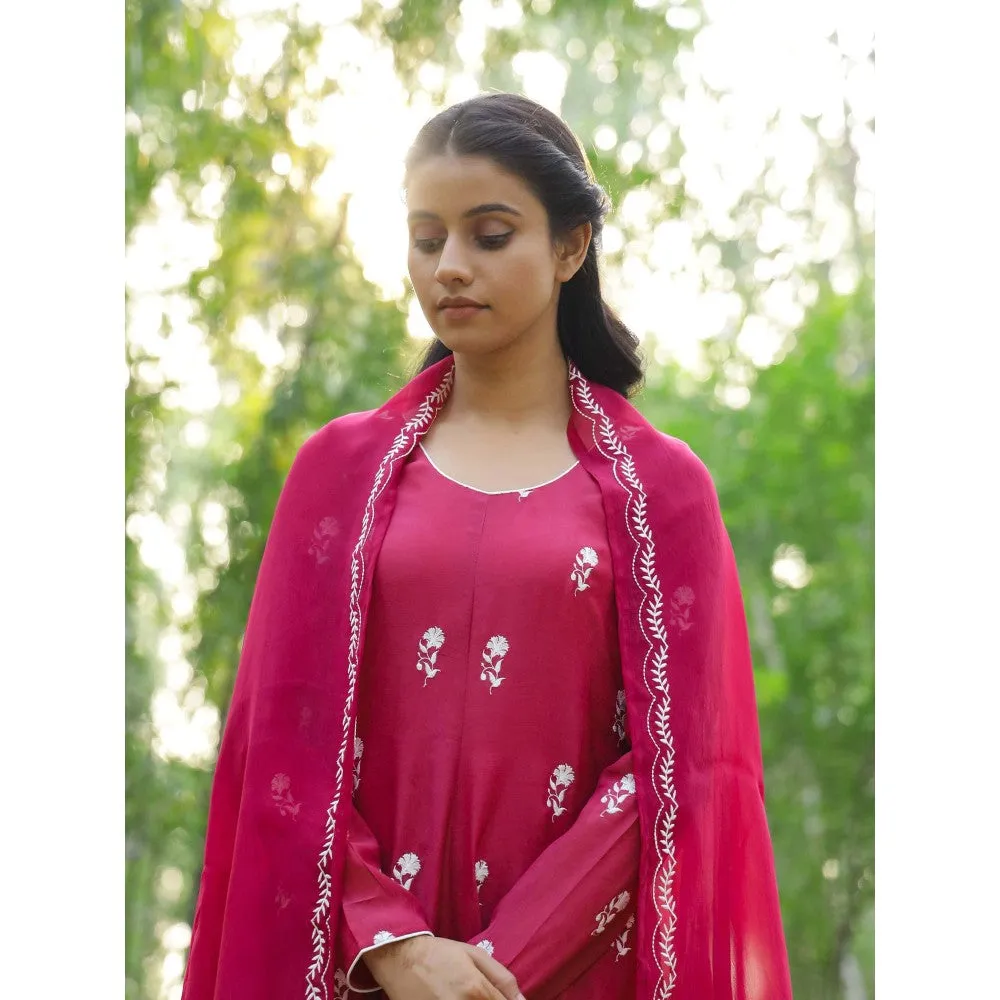 Kapraaha Mulberry Anarkali Dress with Dupatta (Set of 2)