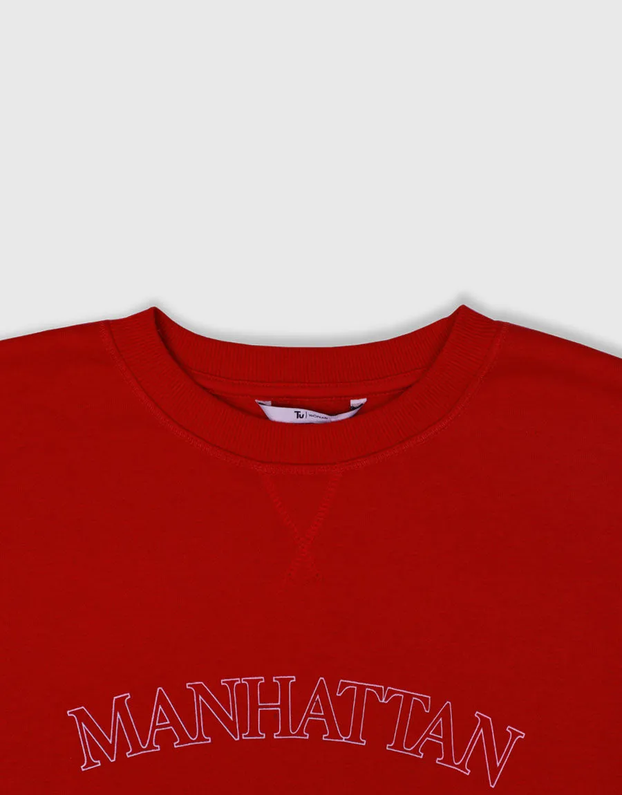 Ladies Sweatshirt, Red