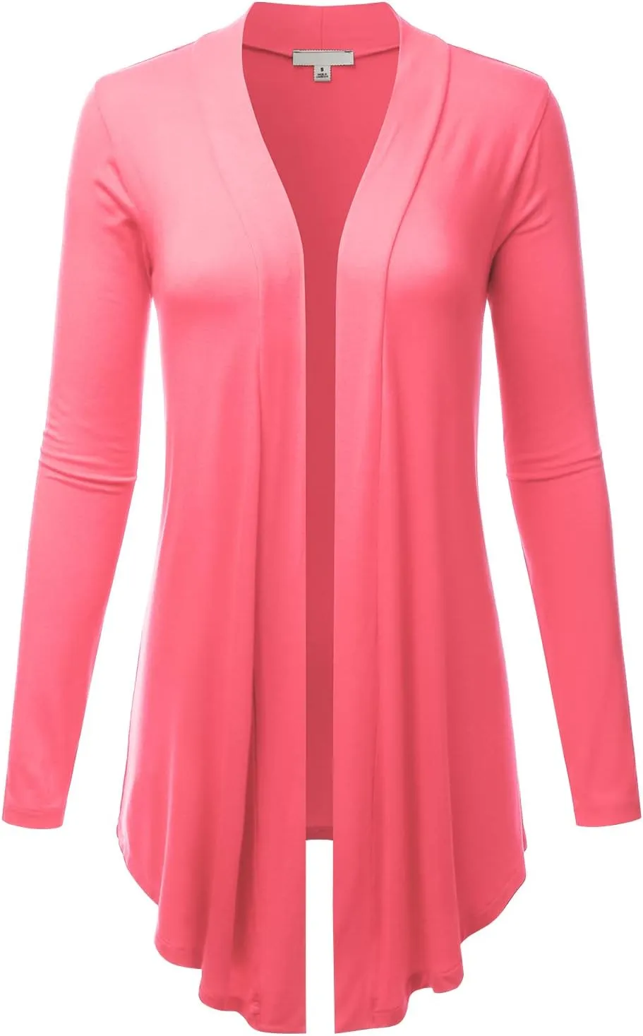 LALABEE Women's Draped Open-Front Long Sleeve Light Weight Cardigan (S~3XL)