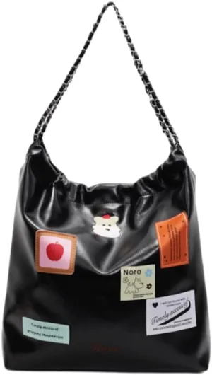 Large Hobo Bags for Women Trendy Cute Tote Bag Aesthetic Designer Purses for Women PU Leather Shoulder Bag with Chain