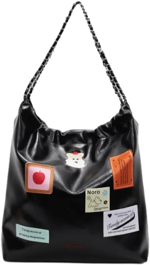 Large Hobo Bags for Women Trendy Cute Tote Bag Aesthetic Designer Purses for Women PU Leather Shoulder Bag with Chain