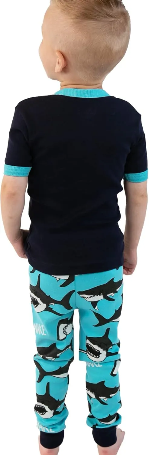 Lazy One Short-Sleeve Pajamas Sets for Girls and Boys, Kids' Soft, Animal PJs, Lake Pajamas