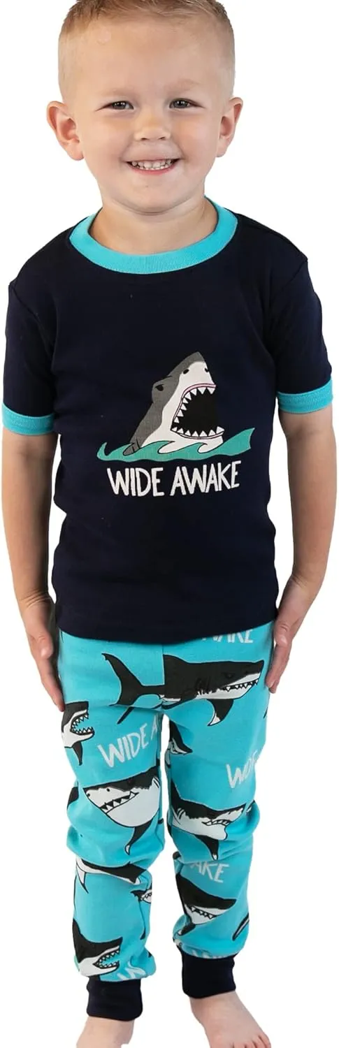 Lazy One Short-Sleeve Pajamas Sets for Girls and Boys, Kids' Soft, Animal PJs, Lake Pajamas