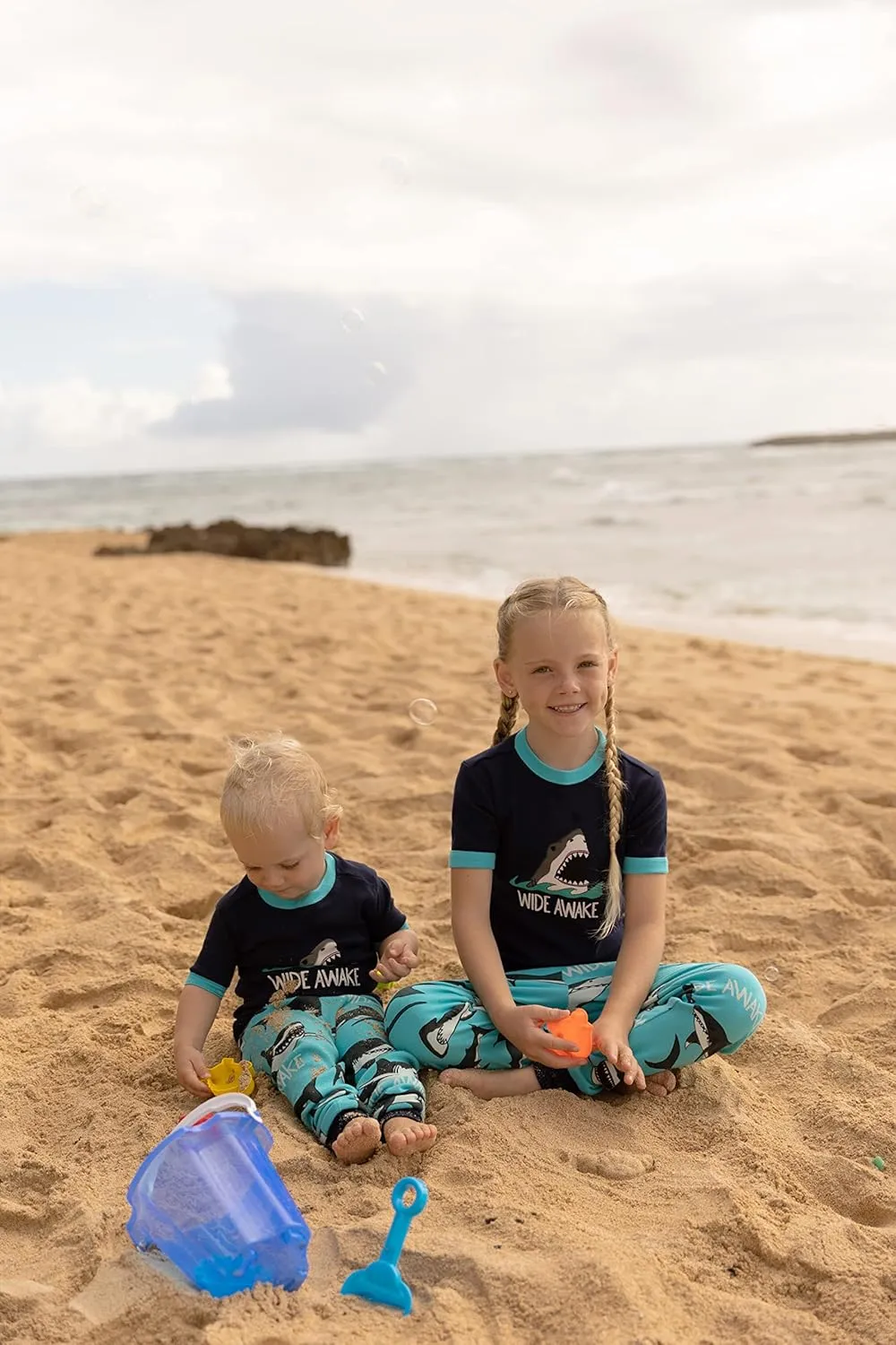 Lazy One Short-Sleeve Pajamas Sets for Girls and Boys, Kids' Soft, Animal PJs, Lake Pajamas