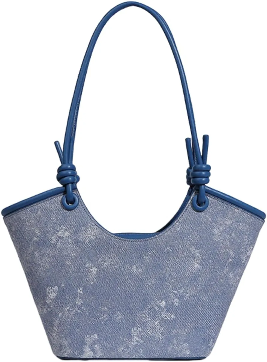 Leather Bucket Bag for Women, Large Capacity Vegetable Basket Shoulder Bag Fashionable Handbag Underarm Purse