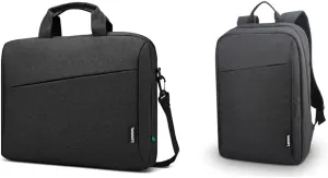 Lenovo 15.6" Laptop Case & Backpack Bundle with Water-Repellent Fabric, Padded Protection, and Storage for Essentials