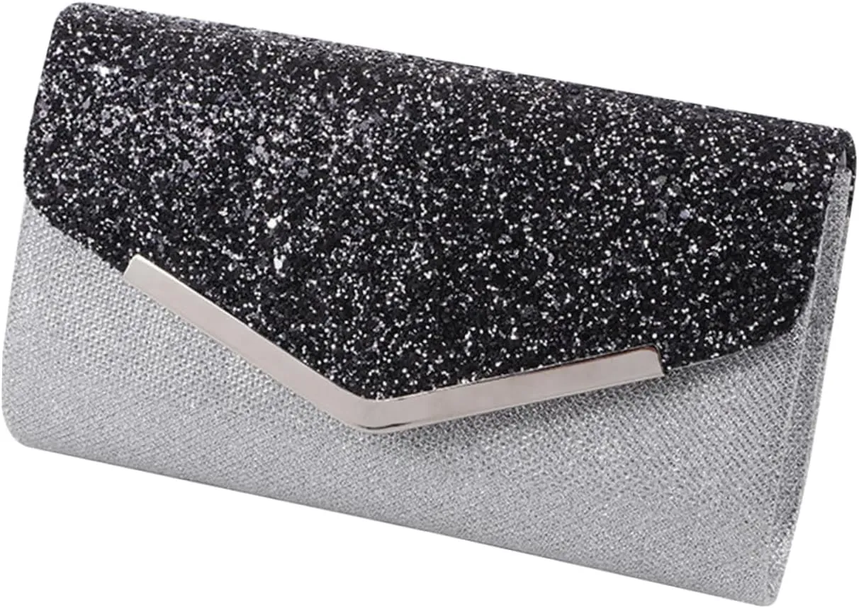 LIFKOME Elegant Rhinestone Crossbody Bag Evening Bag Chain Women's Clutch Purse for Wedding Evening Events