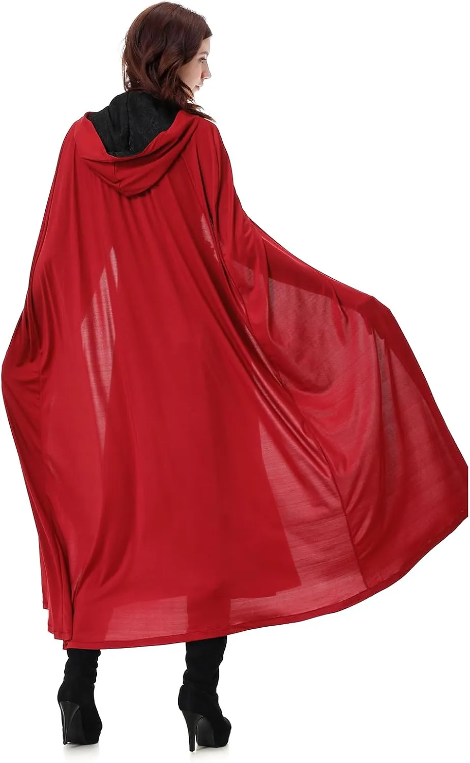 Little Red Riding Hood Costume Adult Halloween Costumes for Women Cloak with Hood Knee-length Dress Costume