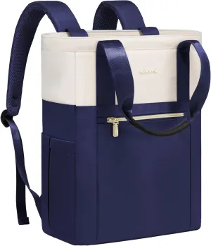 LOVEVOOK Laptop Backpack for Women, 15.6 Laptop Bag for Women Tote Bag Convertible, Lightweight Travel Backpack for College, Wide Open Work Backpack for Nurse Teacher Water-resistant Blue