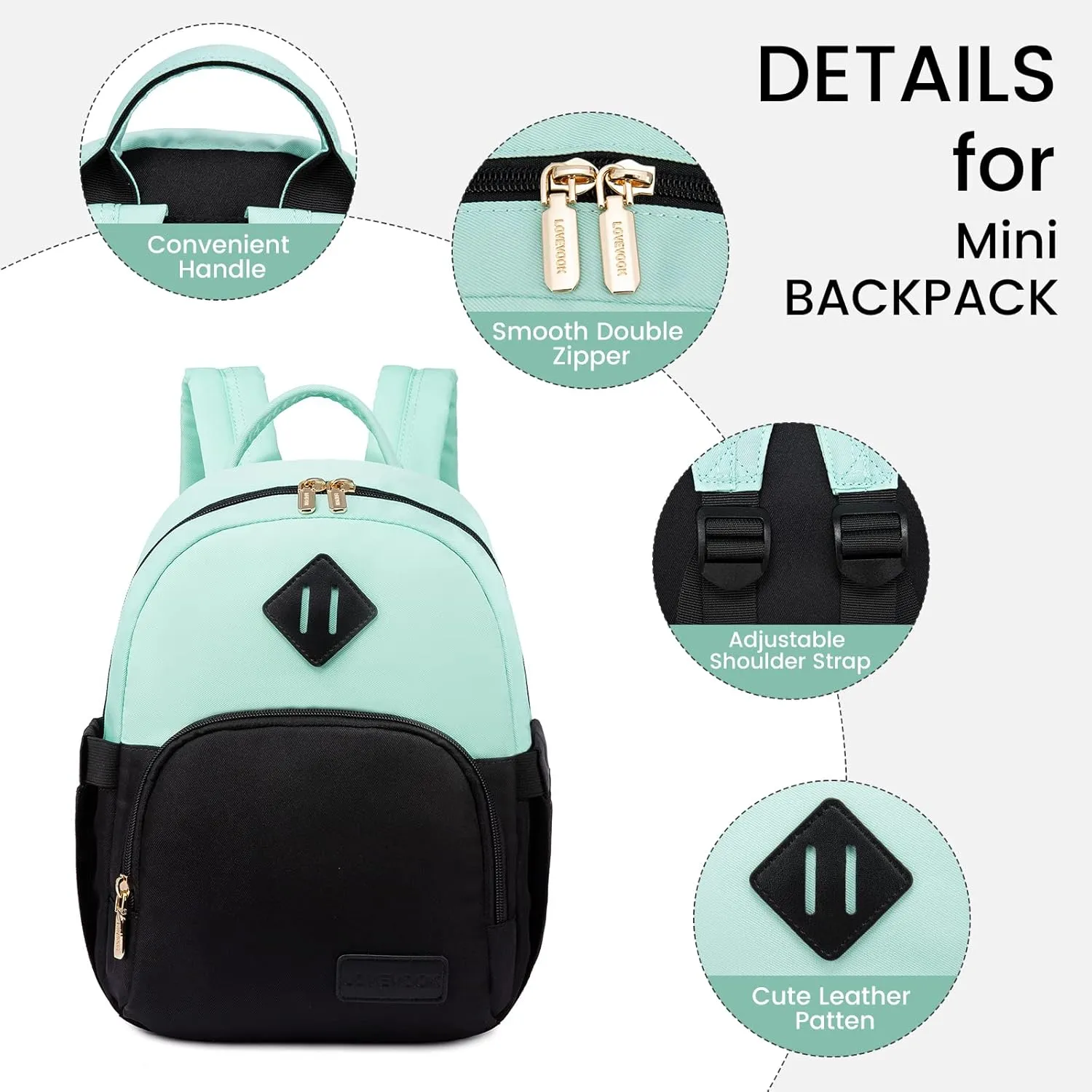 LOVEVOOK Mini Backpack for Women Light Weight Small Waterproof Backpack Purses Daily Backpack