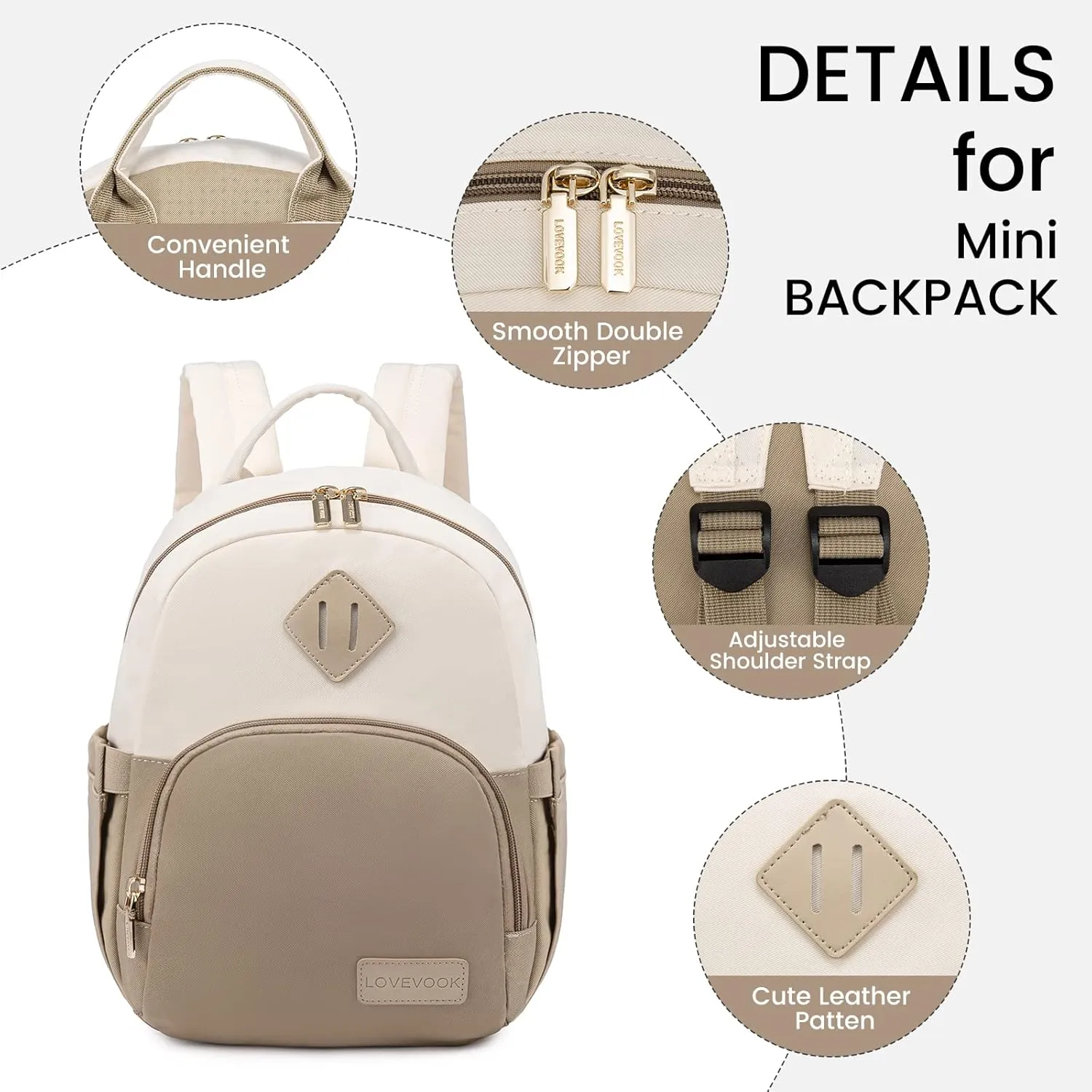 LOVEVOOK Mini Backpack for Women Light Weight Small Waterproof Backpack Purses Daily Backpack
