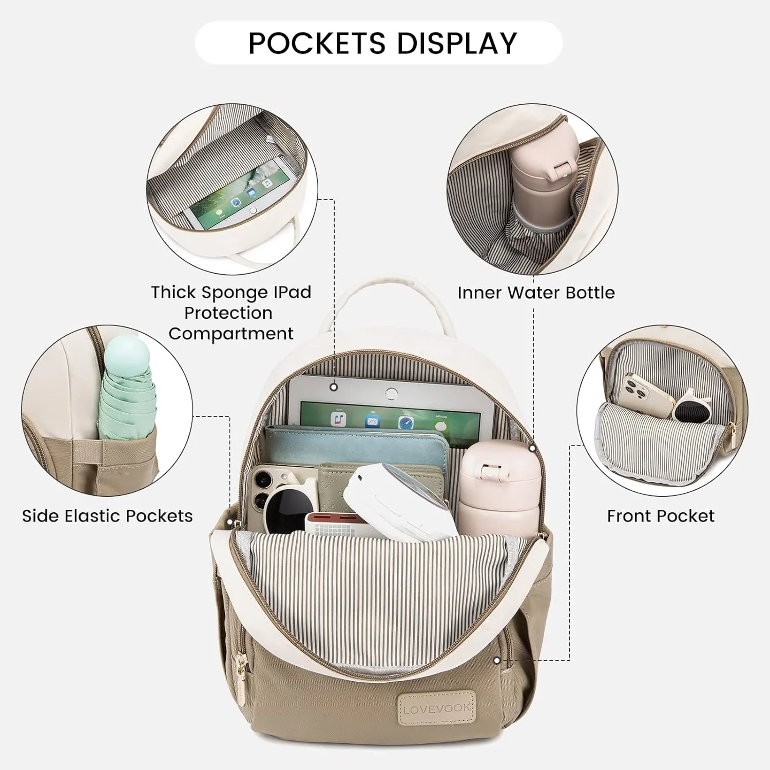 LOVEVOOK Mini Backpack for Women Light Weight Small Waterproof Backpack Purses Daily Backpack