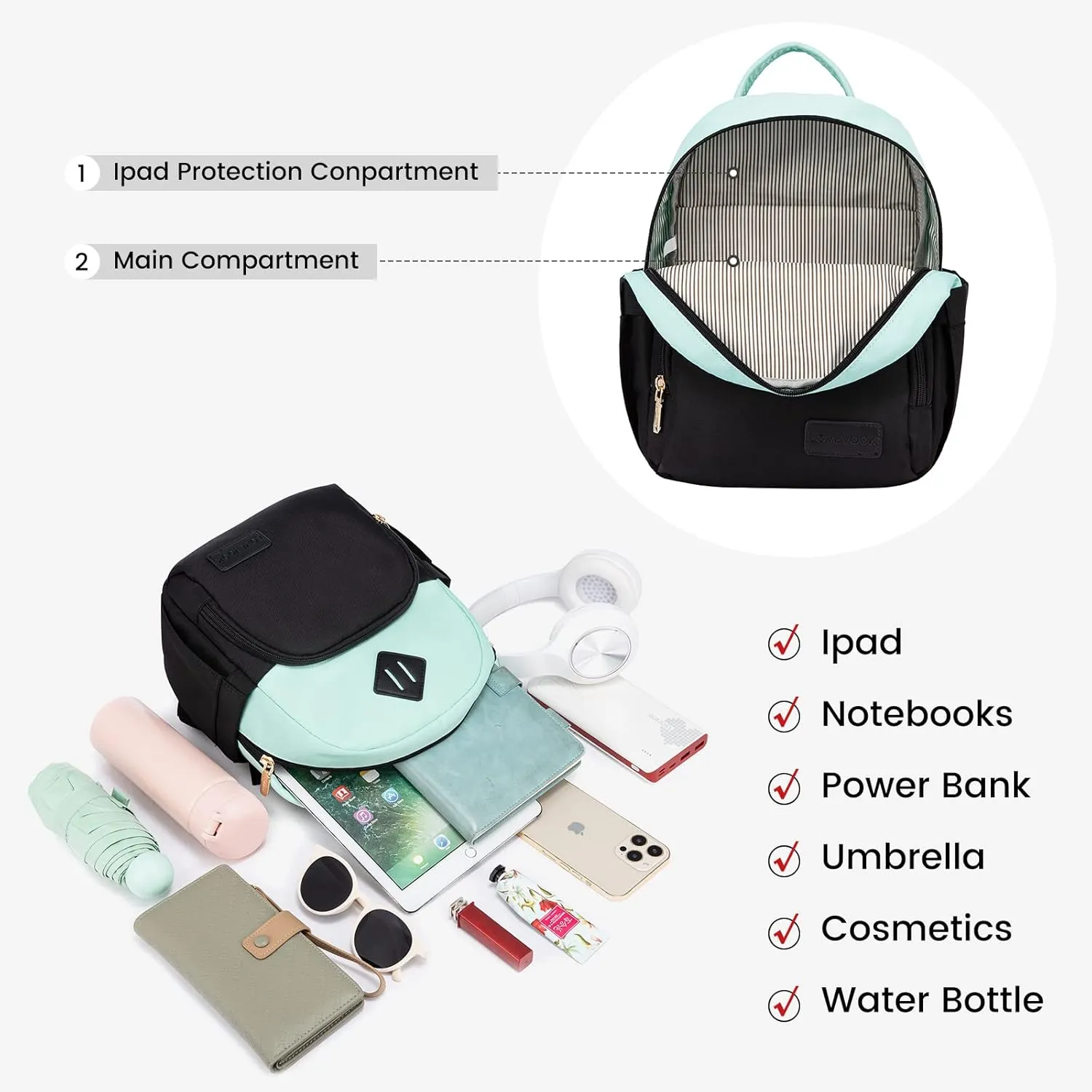 LOVEVOOK Mini Backpack for Women Light Weight Small Waterproof Backpack Purses Daily Backpack