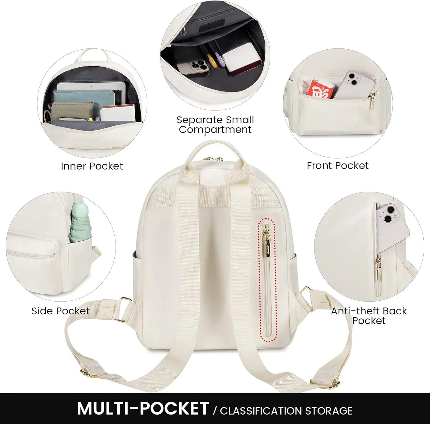 LOVEVOOK Mini Backpack for Women Light Weight Small Waterproof Backpack Purses Daily Backpack