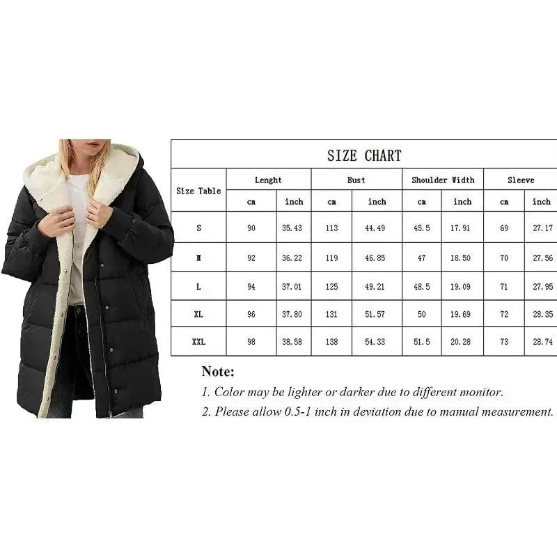 LVSANW Cotton-padded Long-sleeved Jackets Double-sided Velvet Fleece Parkas Women Winter Coats Hooded Slim-fit Cardigan Jacket Coats