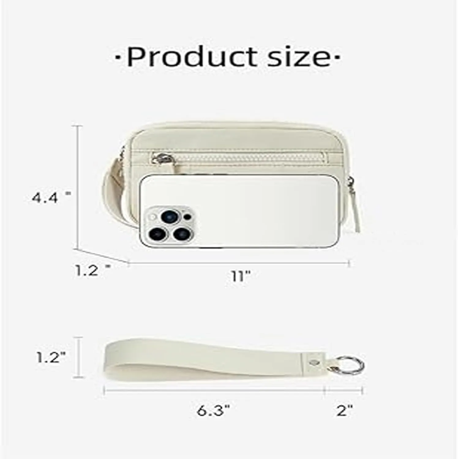 Maperiodrvel Wristlet Wallet,Convely Essential Wristlet,Women Small Wallets With 3 Zipper Purse,Waterproof