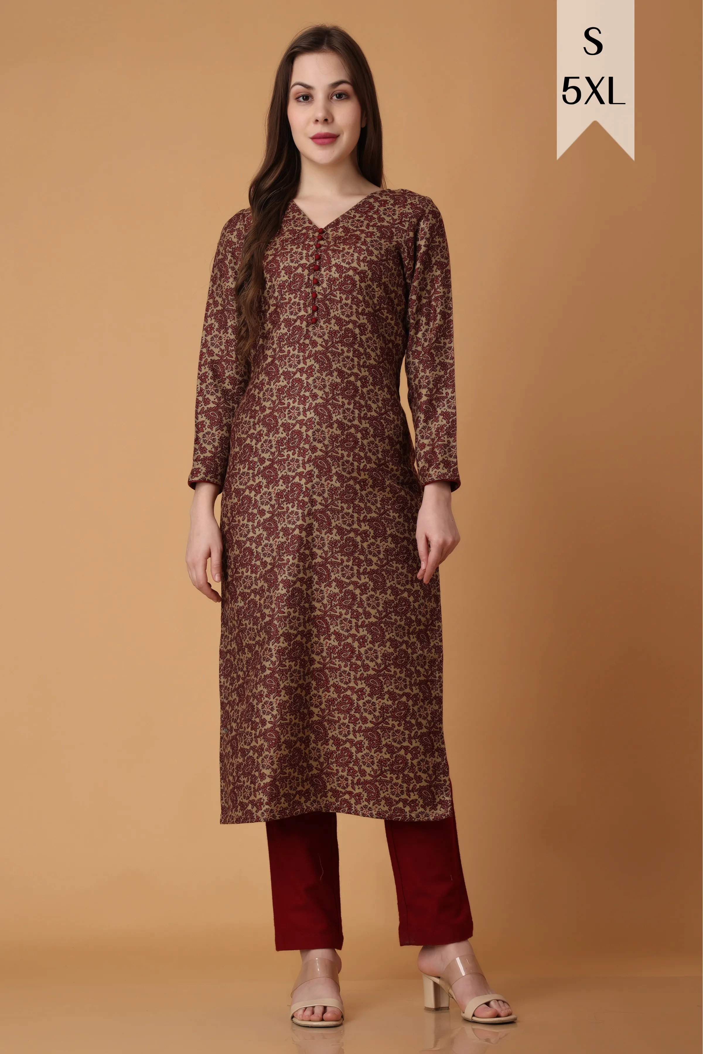 Maroon Delight Woollen Kurta Set