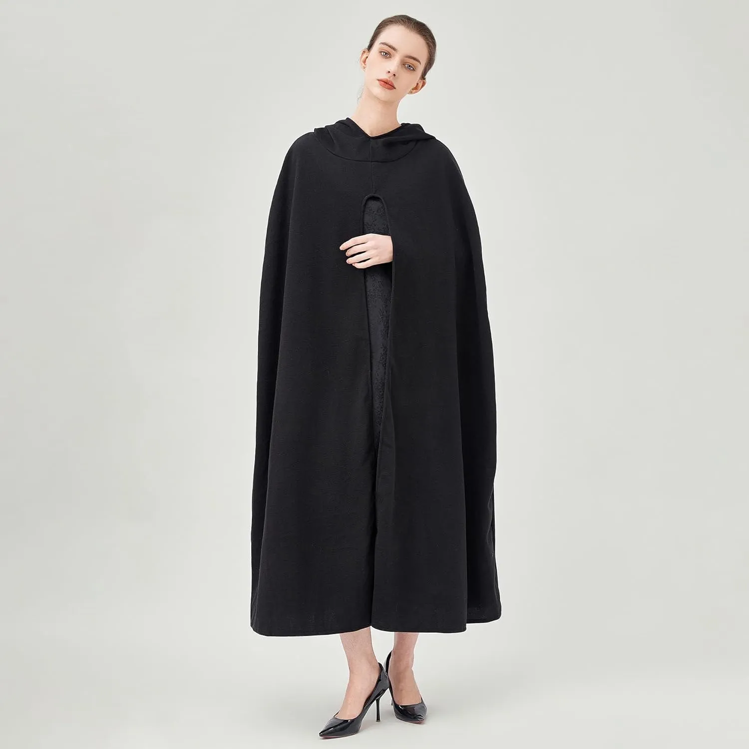 Medieval Cloak Renaissance Cloak with Hood Vintage Adult Cape Cosplay Robe Halloween Costume