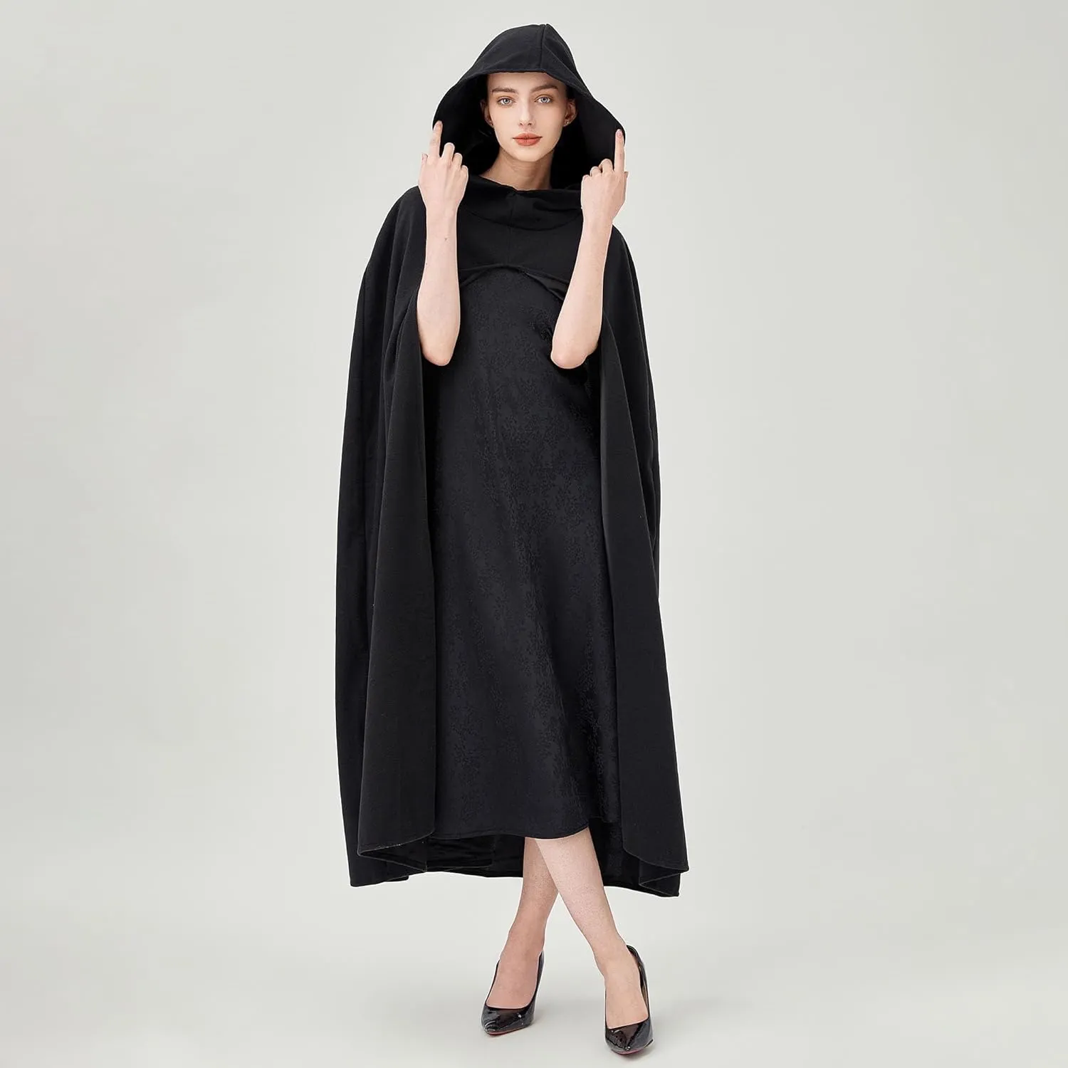 Medieval Cloak Renaissance Cloak with Hood Vintage Adult Cape Cosplay Robe Halloween Costume