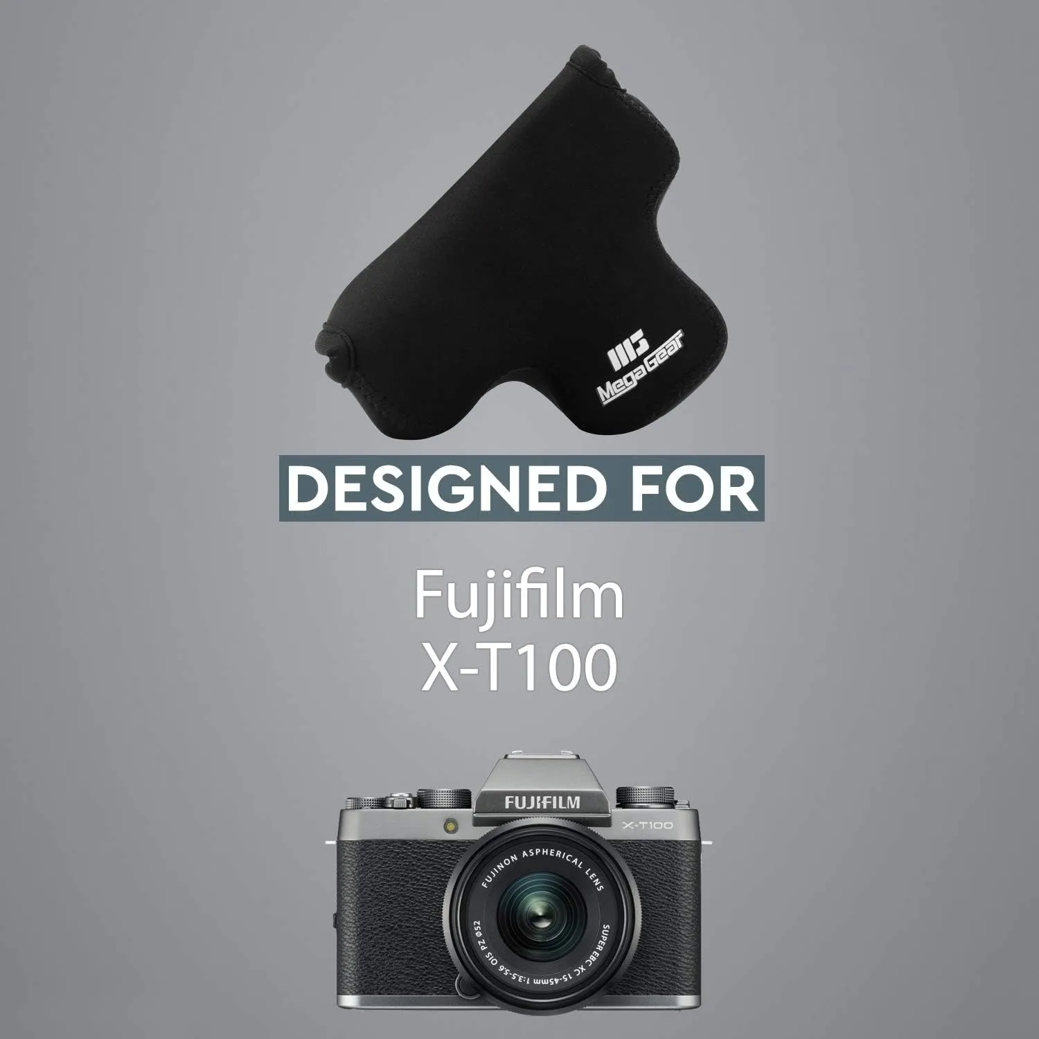 Megagear MG1487 Fujifilm X-T100 (15-45MM) Ultra Light Neoprene Camera Case - Black
