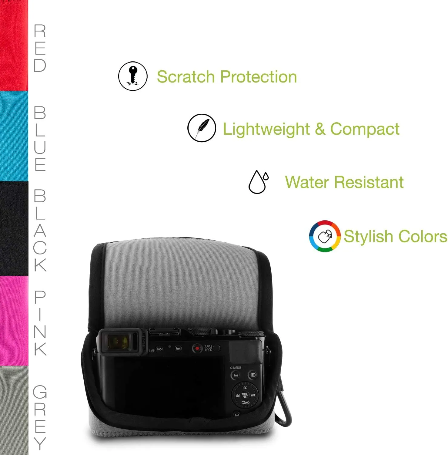 MegaGear MG1580 Leica D-Lux 7 Ultra Light Neoprene Camera Case - Gray, PU Leather