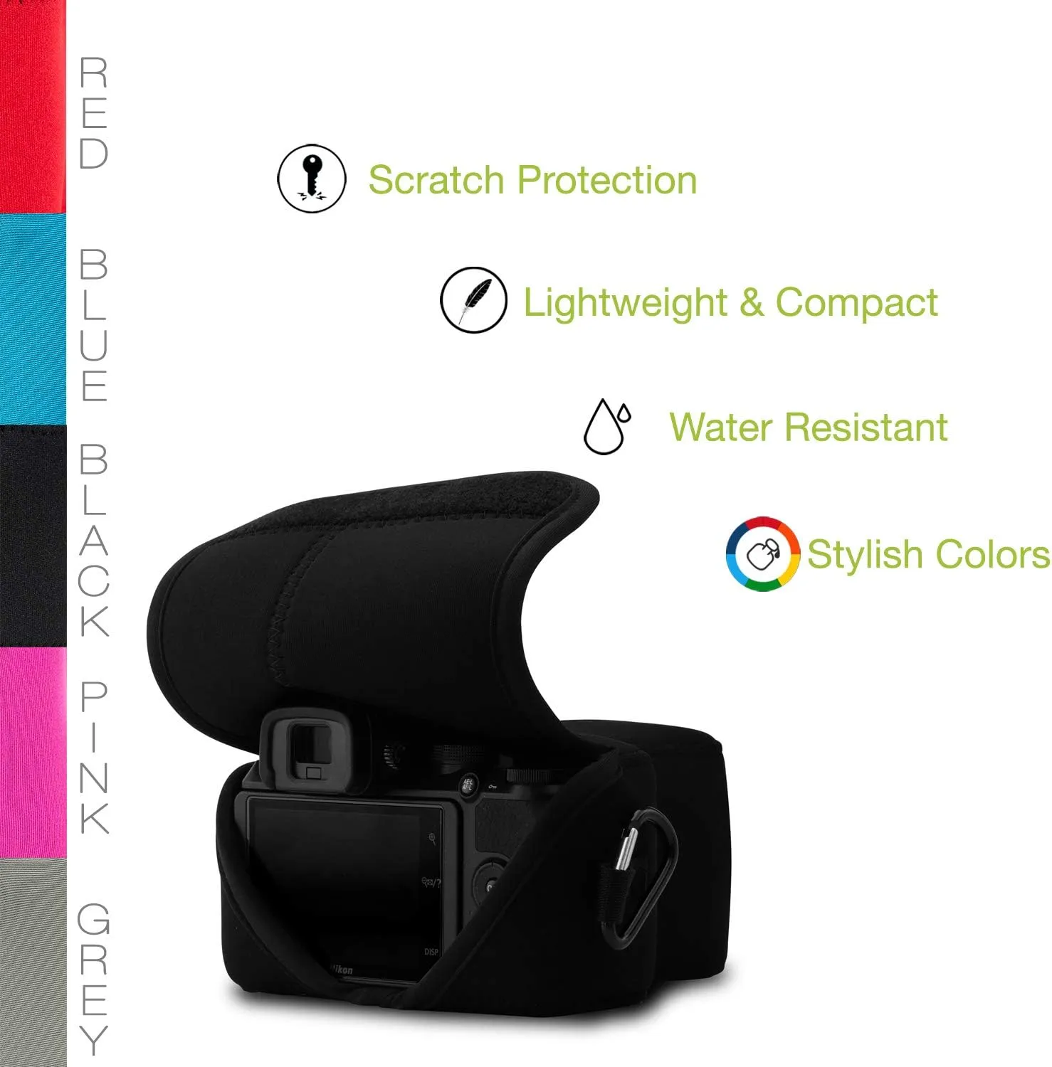 MegaGear MG1822 Ultra Light Neoprene Camera Case Compatible with Nikon Z50 (50-250mm) - Black
