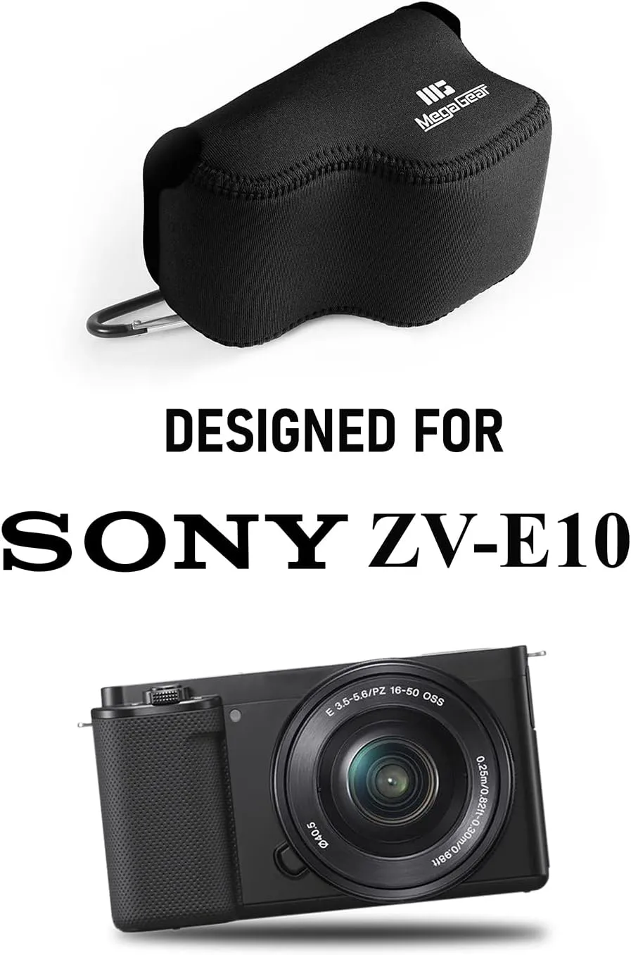 MegaGear MG2008 Ultra Light Neoprene Camera Case Compatible With Sony Zv-E10 - Black