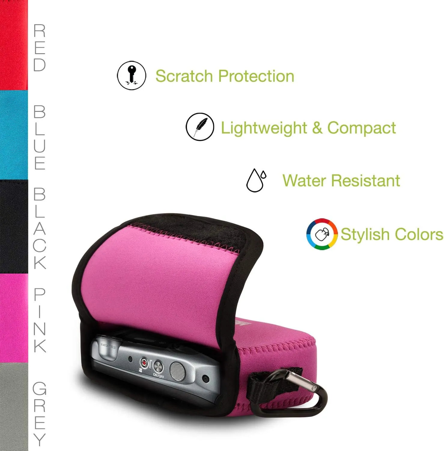 Megagear MG807 Fujifilm Finepix Xp130, Xp120, Xp90 Ultra Light Neoprene Camera Case - Hot Pink